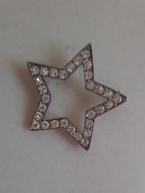 Crystal Star Shaped Silver-Tone Brooch - Women Jewelry